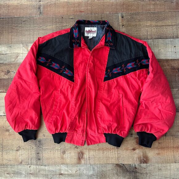 Saddlebrook Other - Saddlebrook Western Wear Vintage Southwestern Jacket Red Black Geometric Men’s L